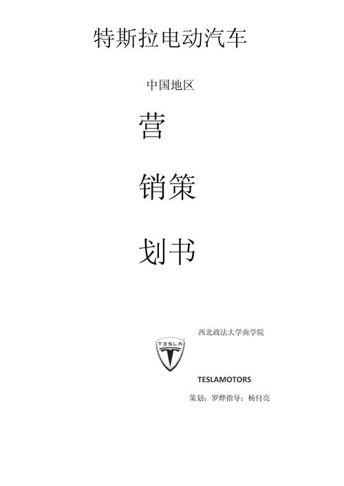 特斯拉电动汽车市场营销策划书 驱动未来，引领电动豪华新纪元